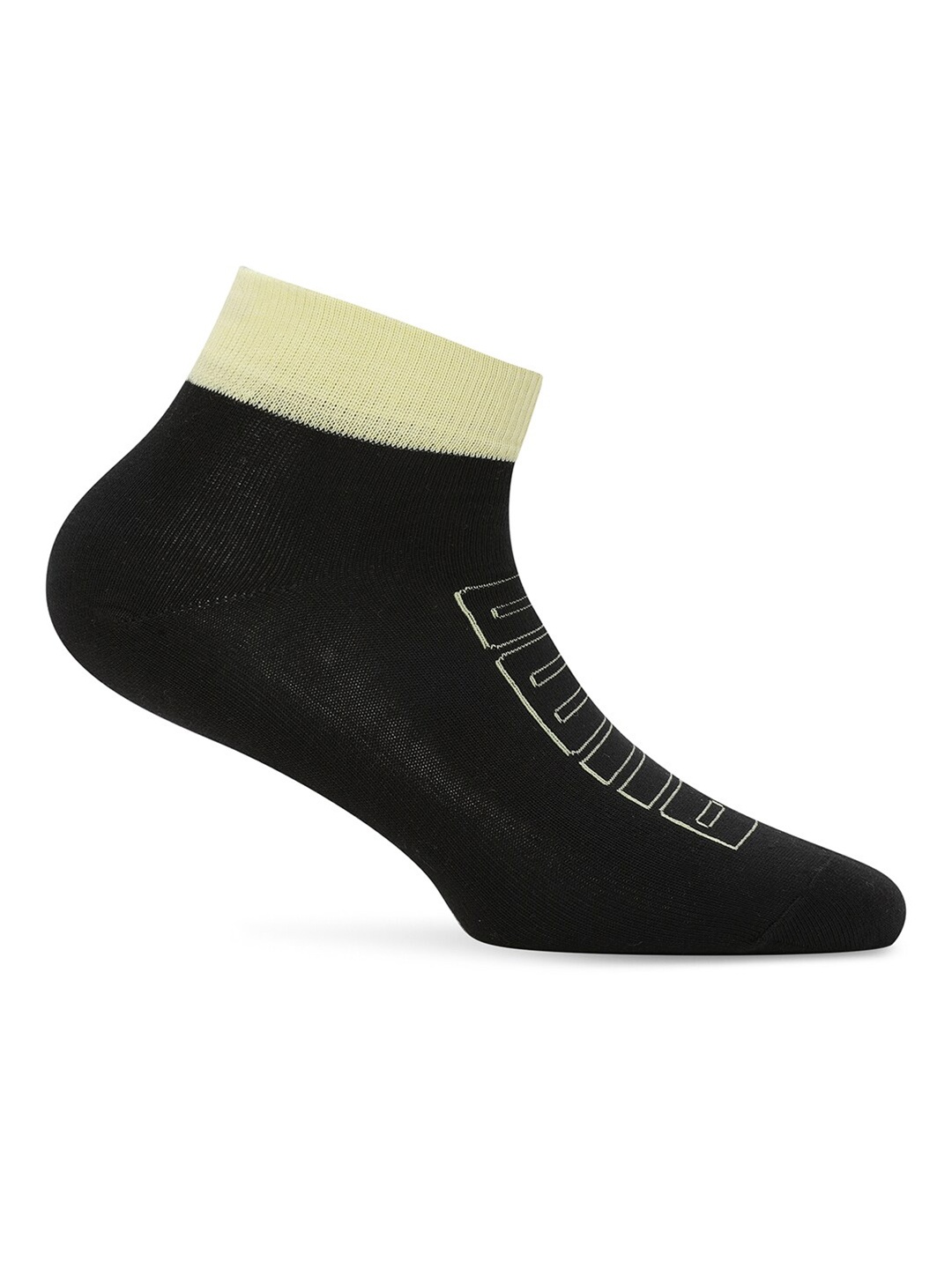 

Puma Logo Quarter Unisex Patterned Cotton Ankle Length Socks, Black