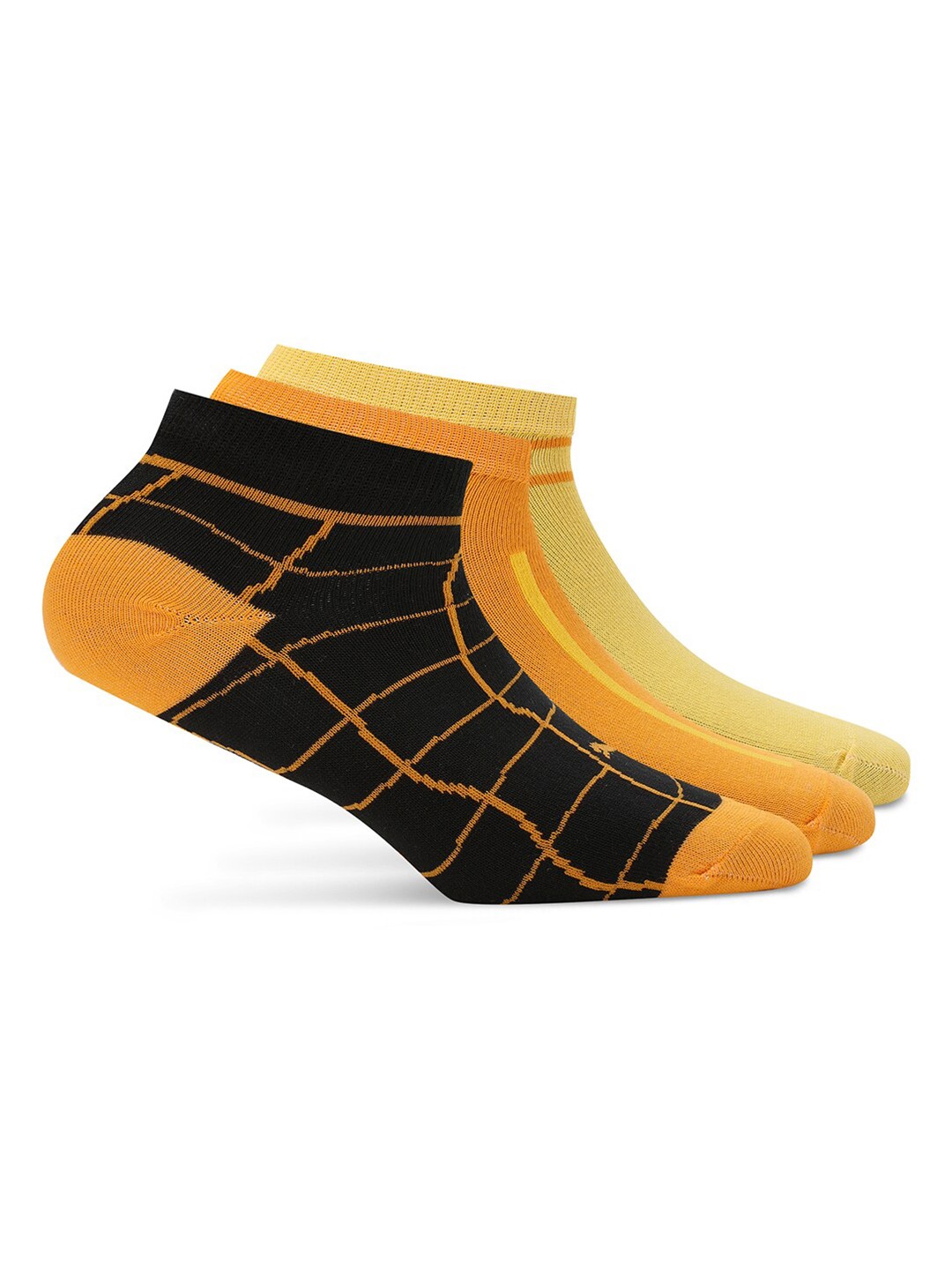 

Puma Men Pack Of 3 Self-Designed Cotton Ankle-Length Socks, Black