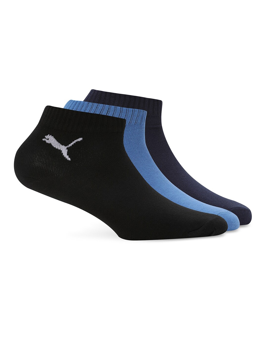 

Puma Unisex Pack Of 3 Ankle Length Socks, Blue