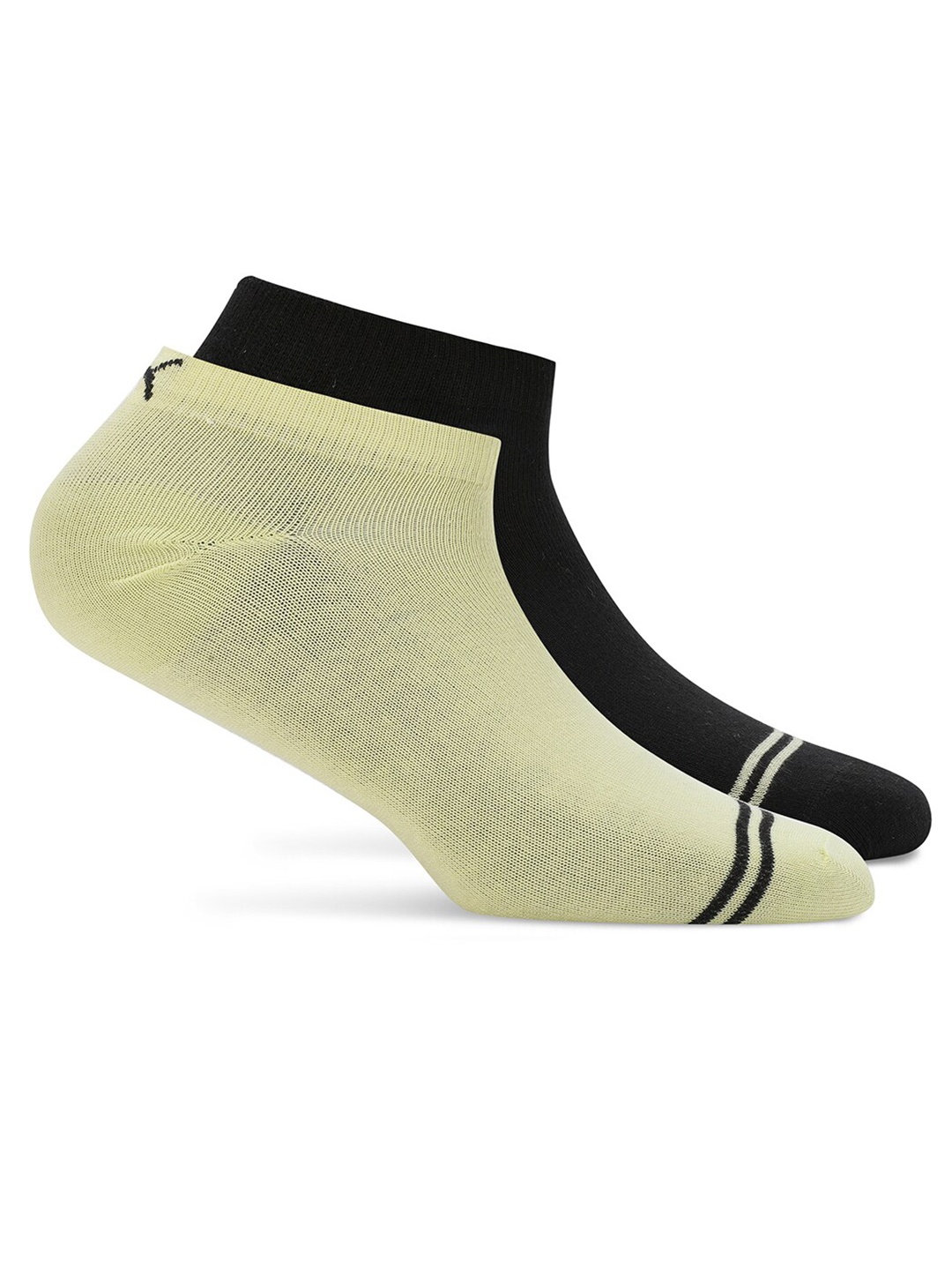 

Puma Unisex Pack Of 2 Patterned Cotton Ankle Length Sneaker Socks, Yellow