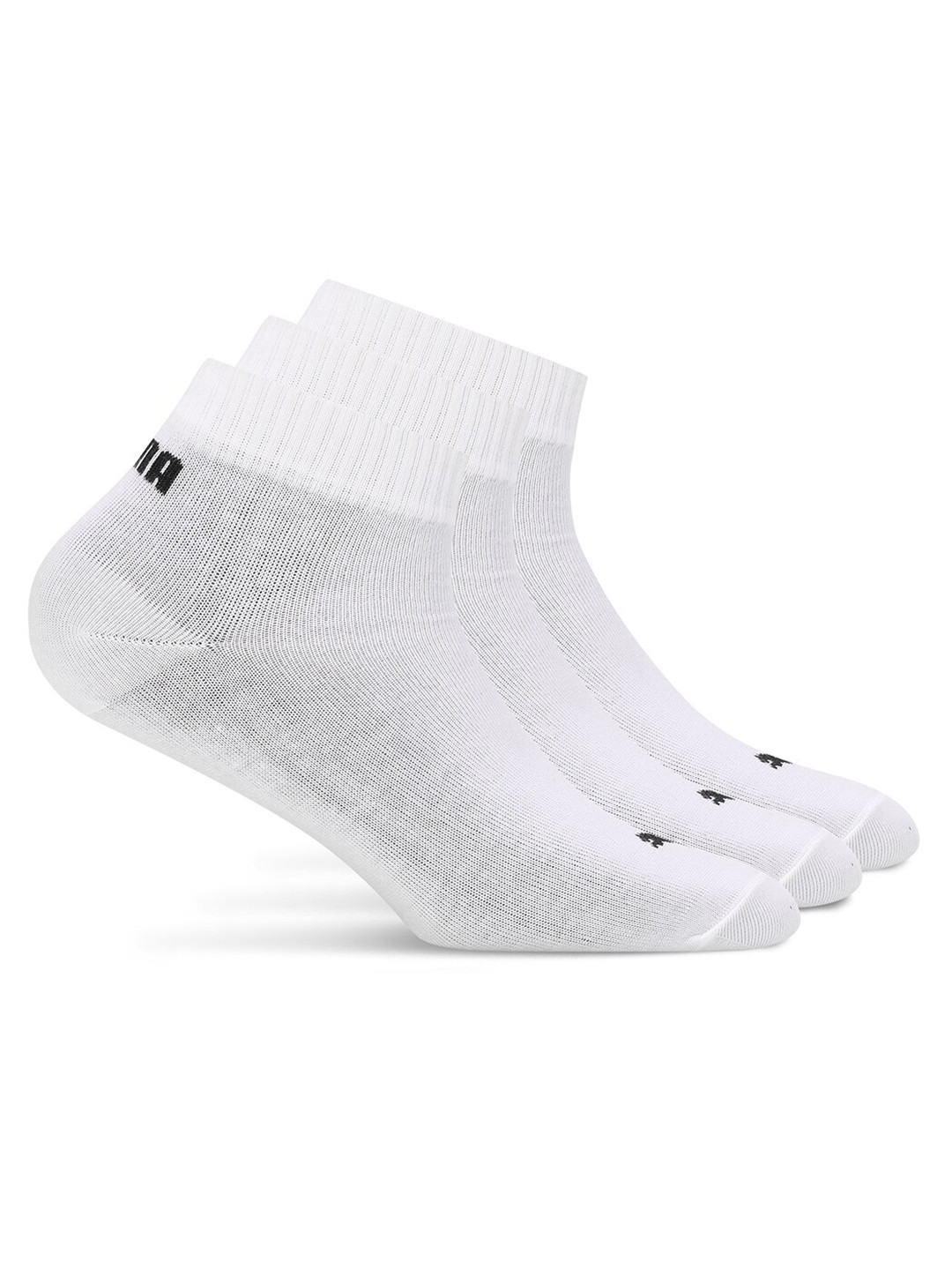 

Puma Unisex Pack of 3 Cotton Ankle-Length Socks, White