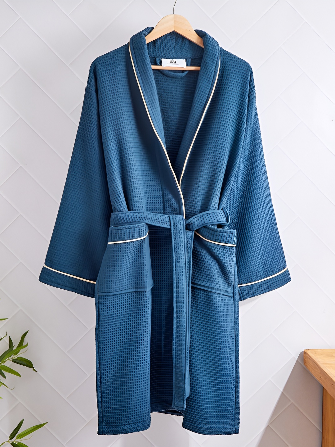 

Home Centre Unisex Blue Cotton Bath Robe
