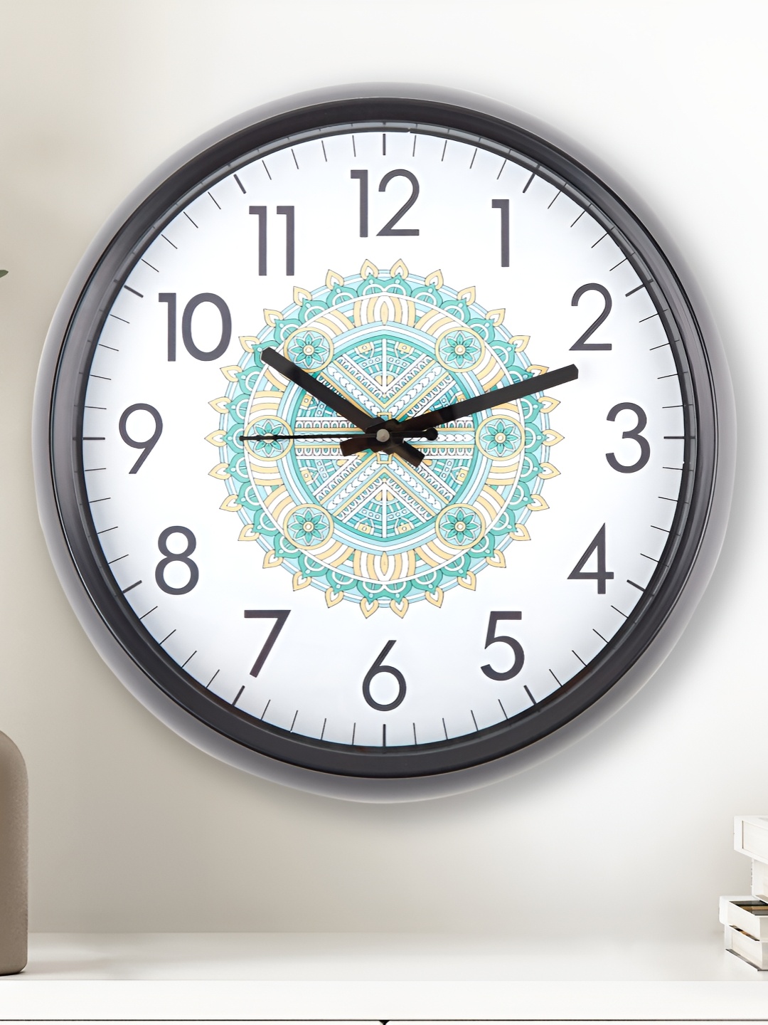 

Home Centre White & Green Printed Round Shaped Contemporary Wall Clock