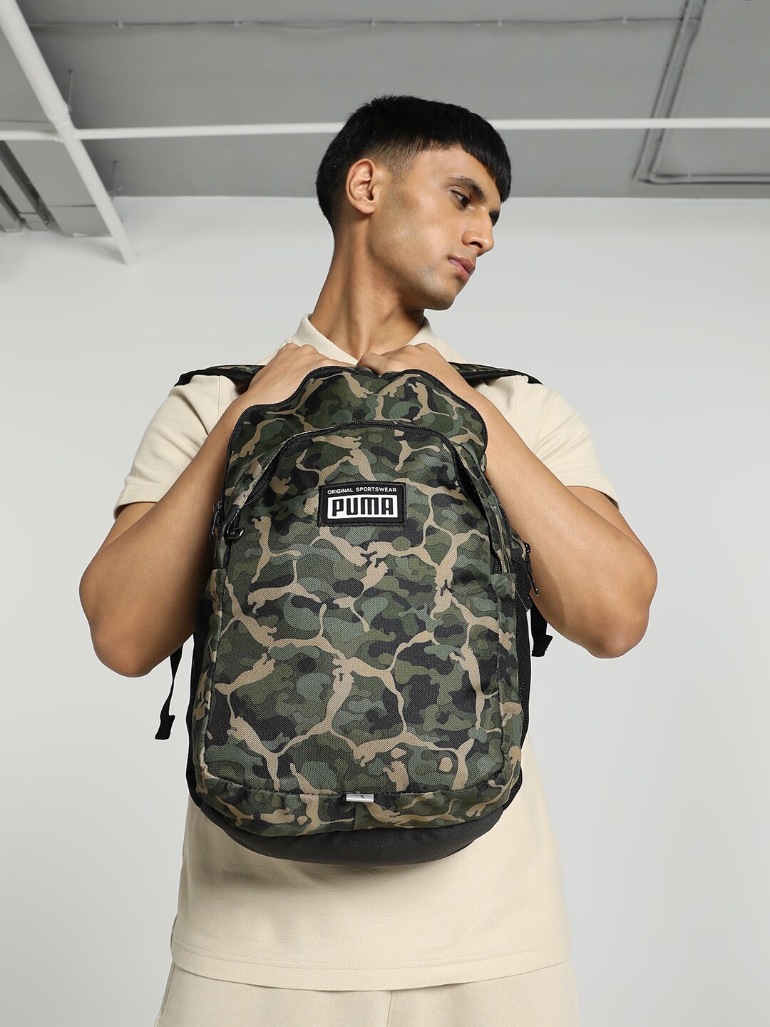 

Puma Men Up To 16 inch Laptop Camouflage Ergonomic Backpack, Green