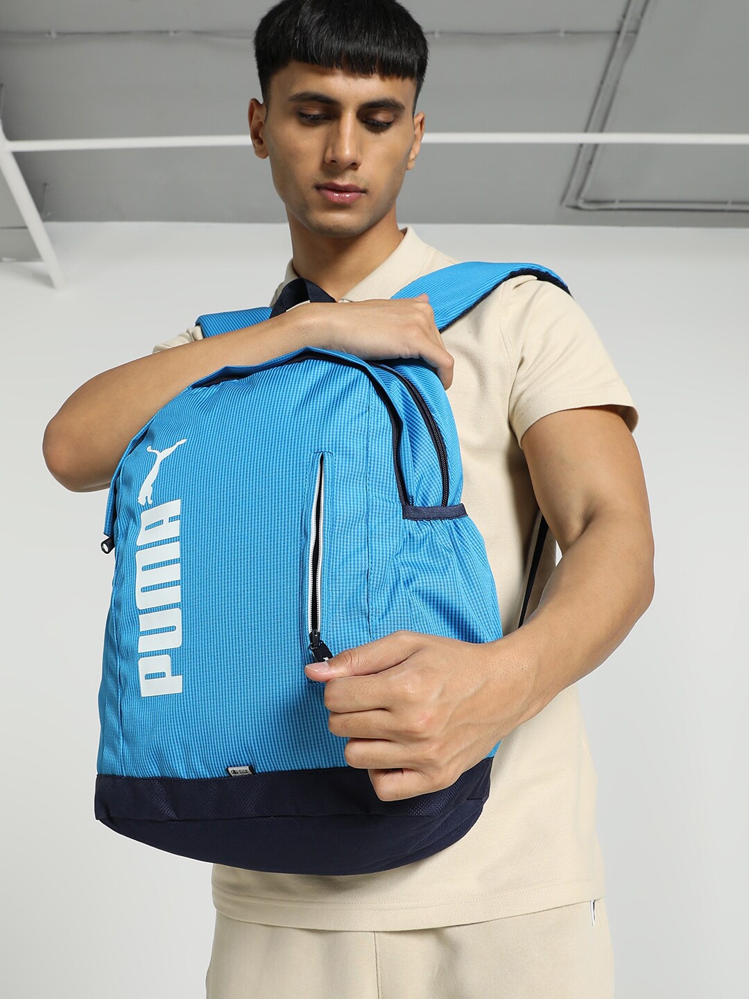 

Puma Unisex Brand Logo Printed School Backpack, Blue