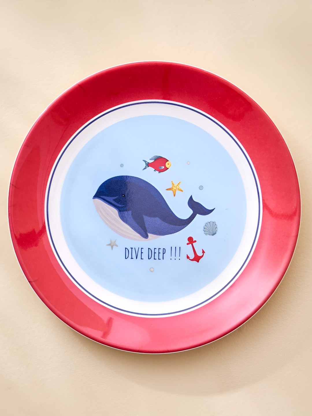 

Home Centre Slate Kids Red & Blue Printed Glossy Finish Melamine Side Plate