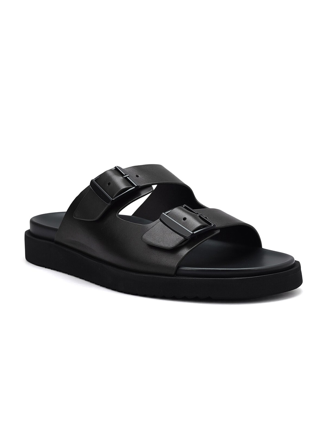 

ROSSO BRUNELLO Men Leather Comfort Sandals, Black