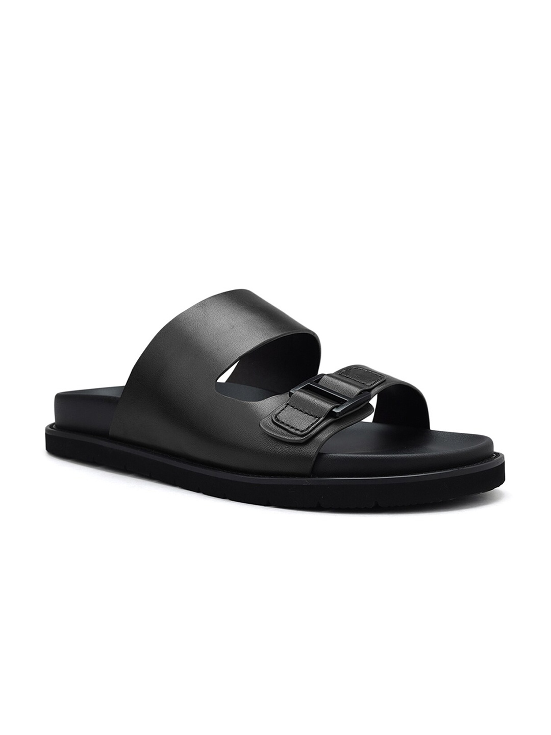 

ROSSO BRUNELLO Men Leather Comfort Sandals, Black