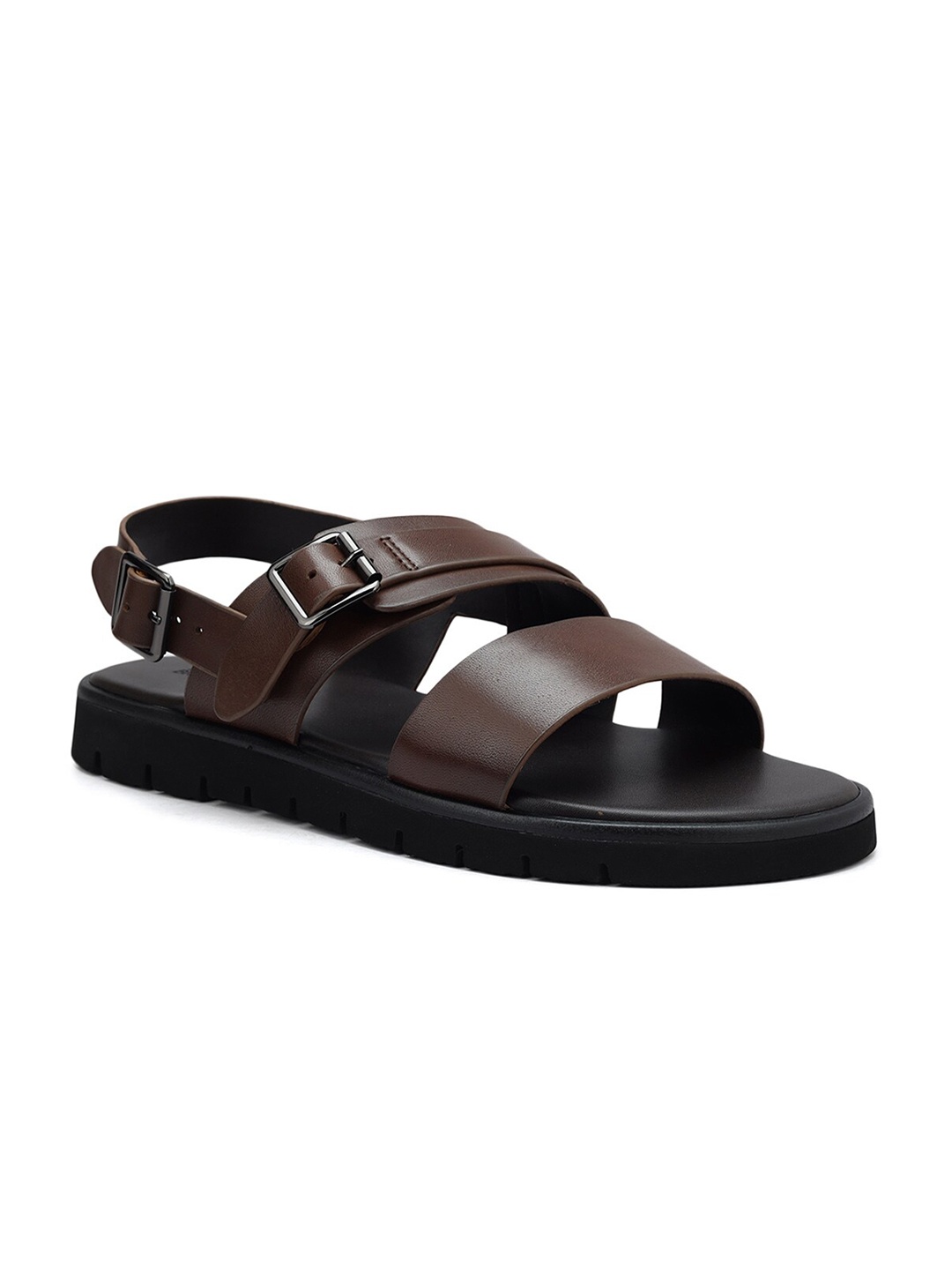 

ROSSO BRUNELLO Men Leather Comfort Sandals, Brown