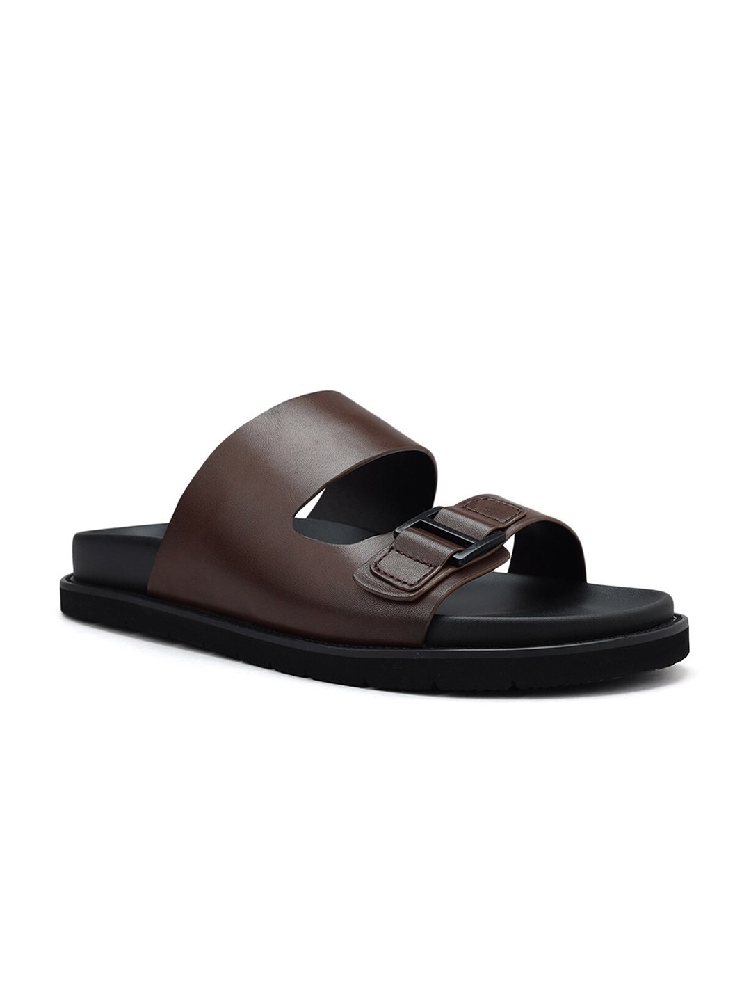 

ROSSO BRUNELLO Men Leather Comfort Sandals, Brown