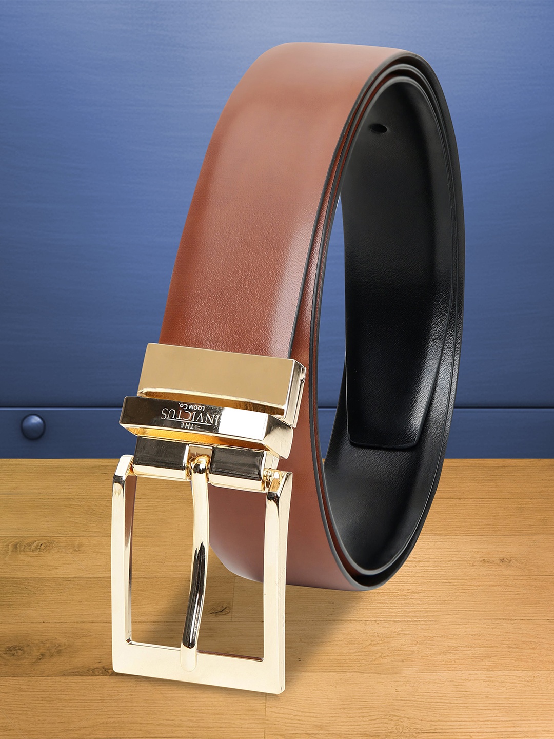 

INVICTUS Men Leather Reversible Formal Belt, Black
