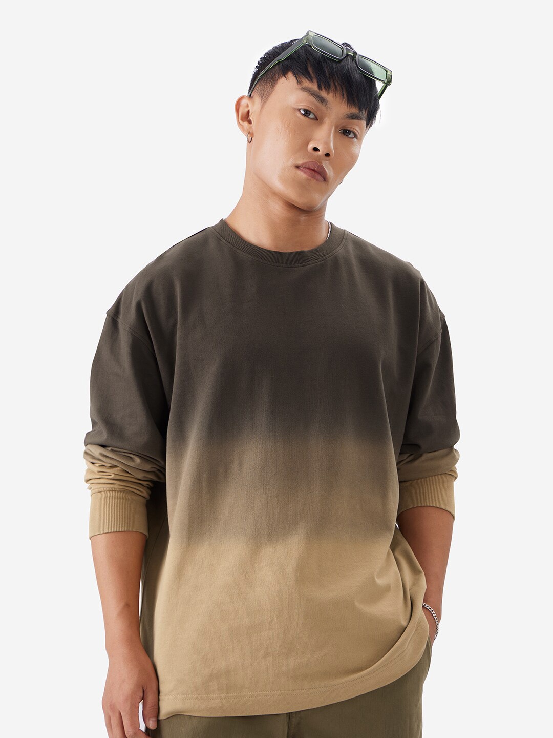 

The Souled Store Colourblocked Cotton T-shirt, Brown