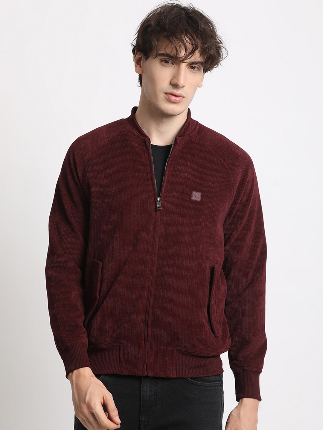 

THE BEAR HOUSE Lightweight Bomber Jacket, Maroon