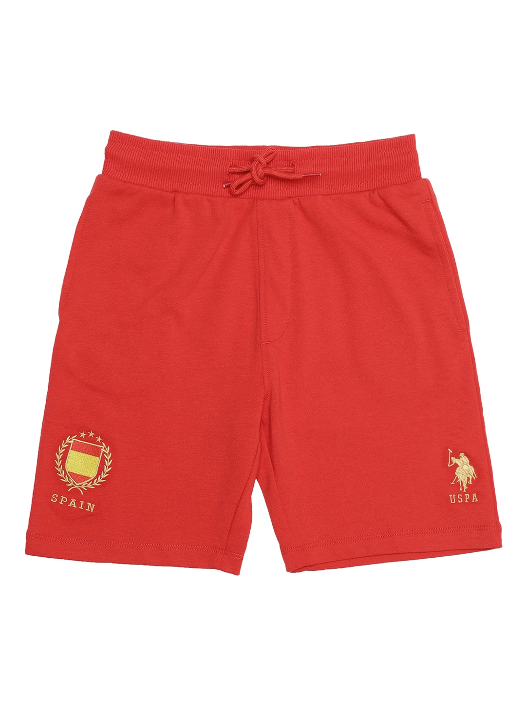 

U.S. Polo Assn. Kids Boys Mid-Rise Regular Shorts, Red