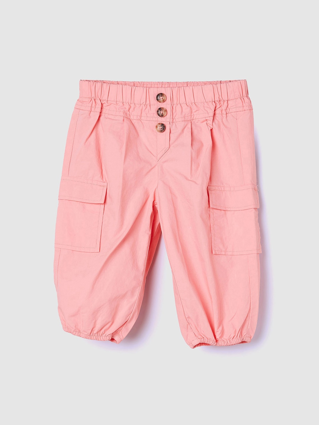 

max Girls Mid-Rise Regular Fit Cotton Joggers Trousers, Pink