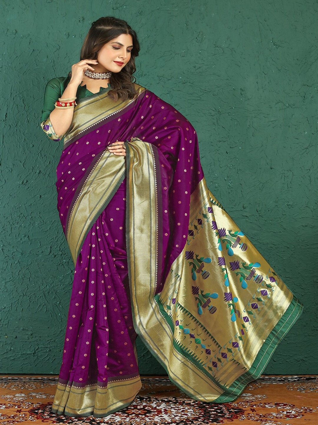 

SGF11 Woven Design Zari Kanjeevaram Saree, Purple