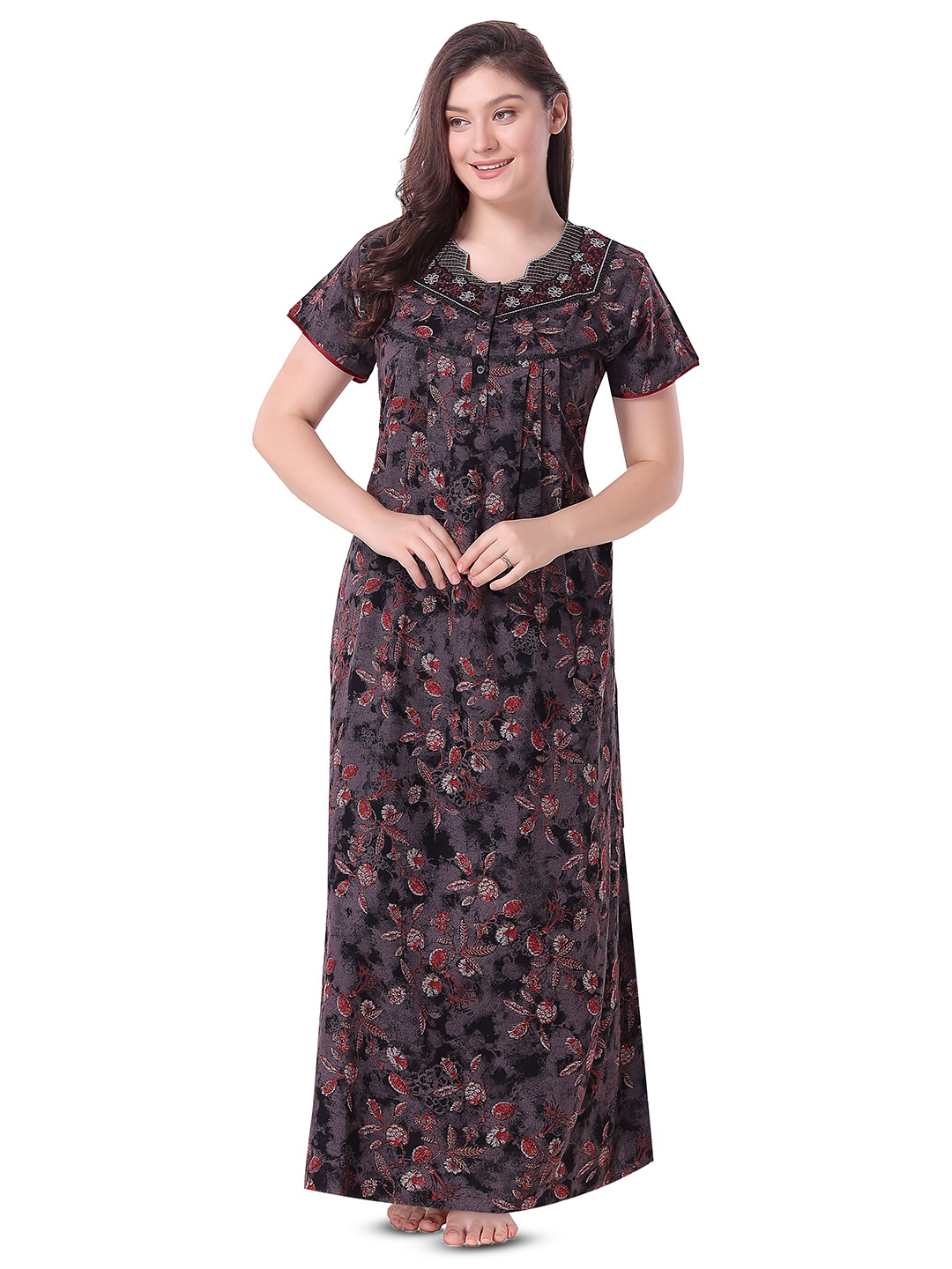 

Soulemo Printed Maxi Nightdress, Brown