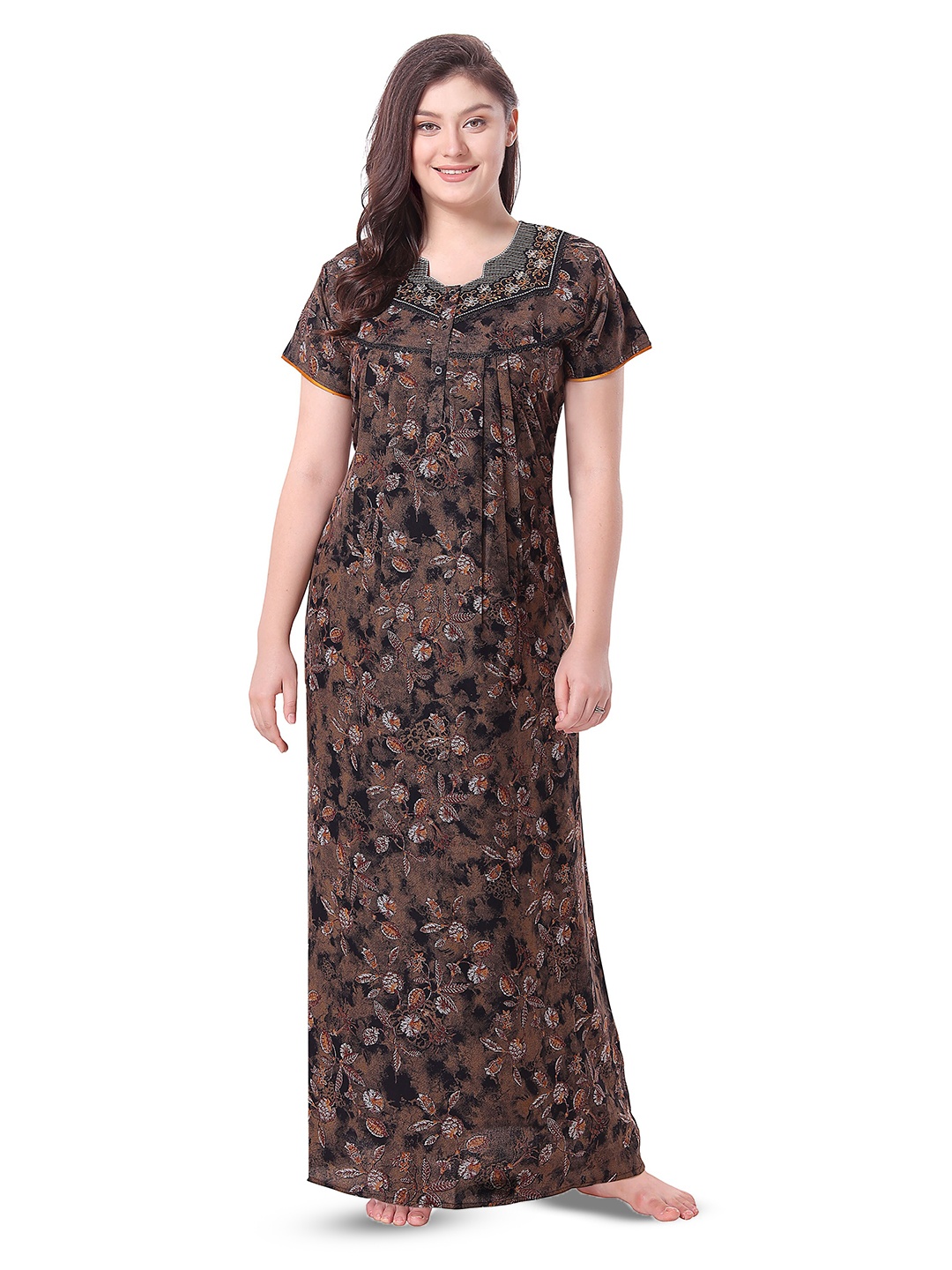 

Soulemo Printed Maxi Nightdress, Yellow