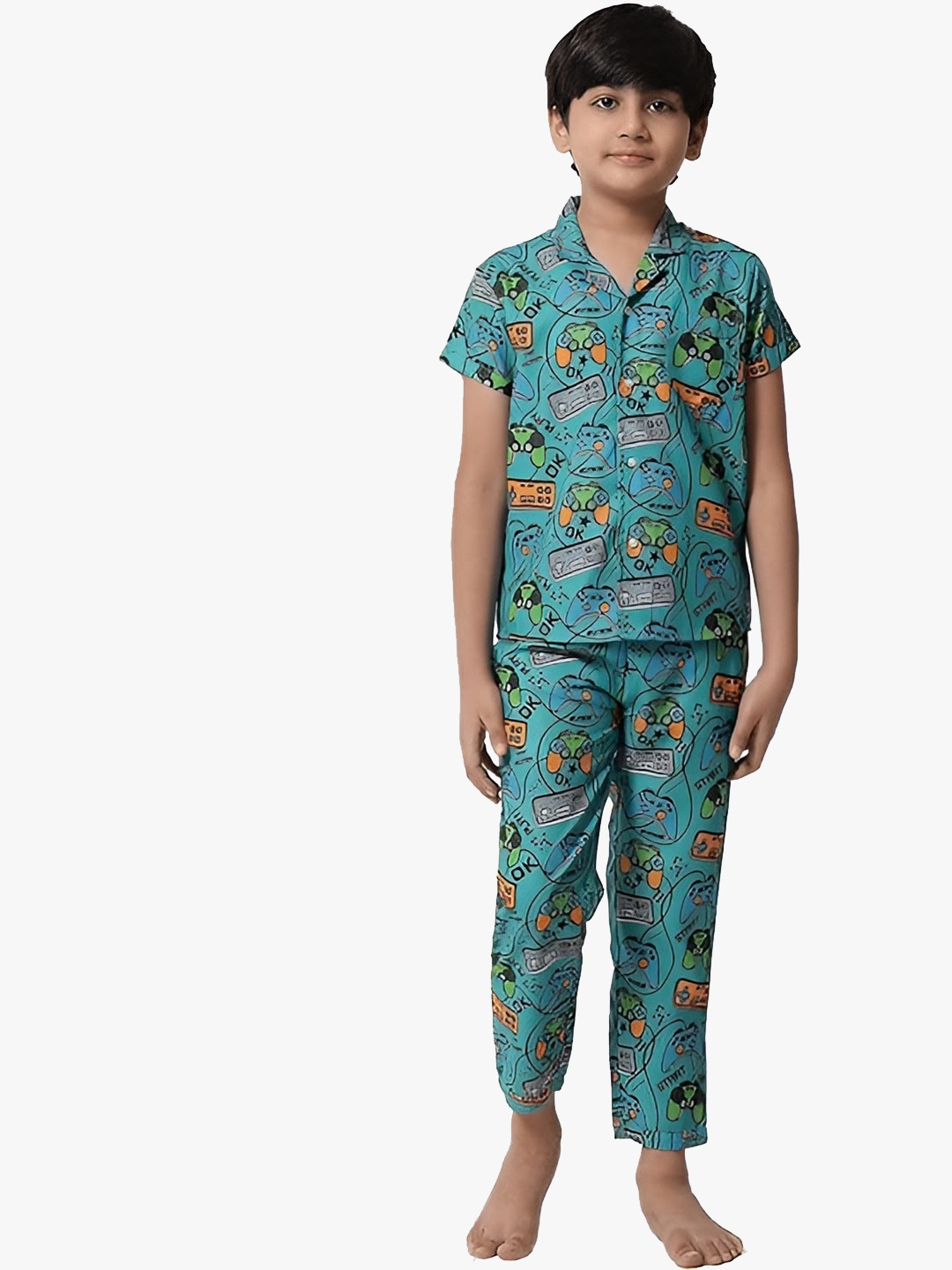 

BAESD Boys Printed Night suit, Blue