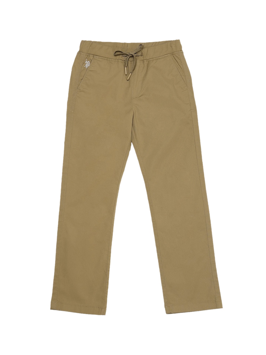

U.S. Polo Assn. Kids Boys Mid-Rise Classic Slim Fit Trousers, Brown