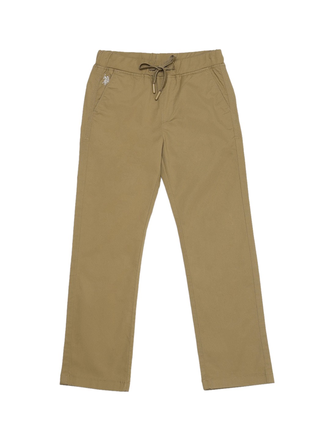 

U.S. Polo Assn. Kids Boys Mid-Rise Classic Slim Fit Trousers, Brown
