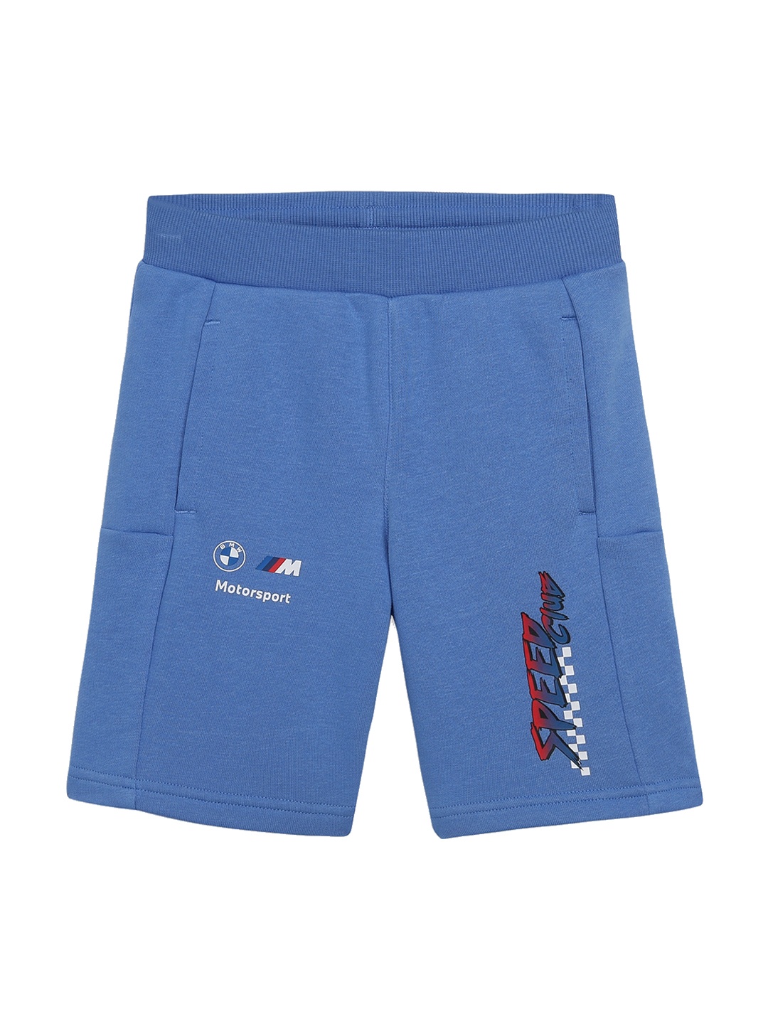 

Puma BMW M Motorsport Kids Printed Cotton Mid-Rise Shorts, Blue