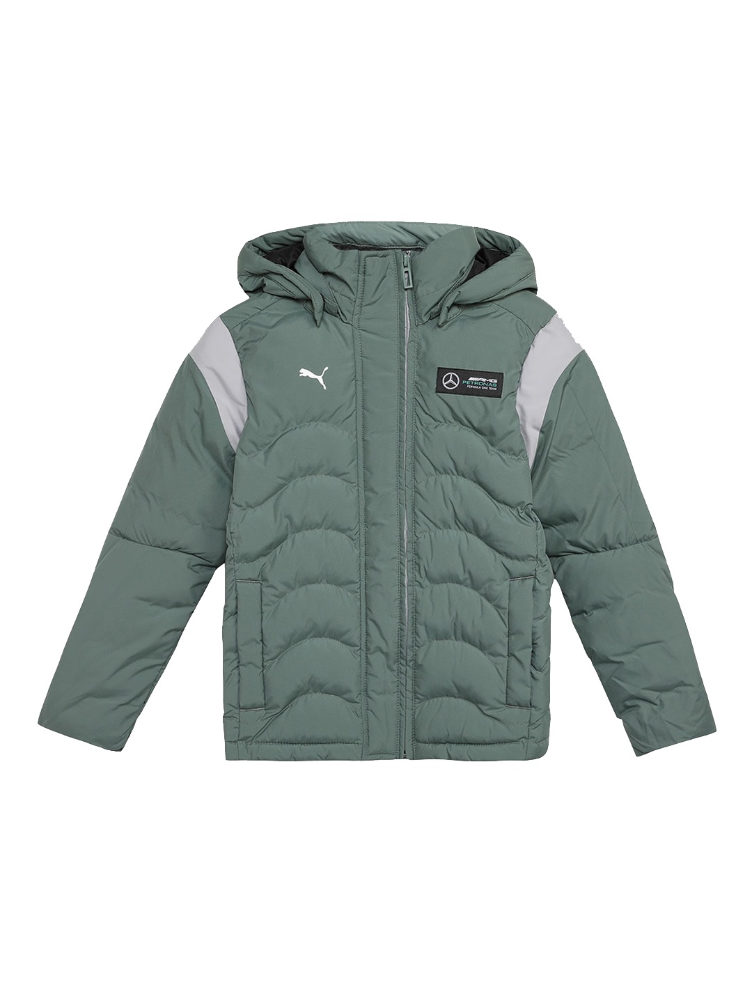 

PUMA Motorsport Kids Mercedes-AMG PETRONAS MT7 Ecolit Youth Padded Jacket, Green