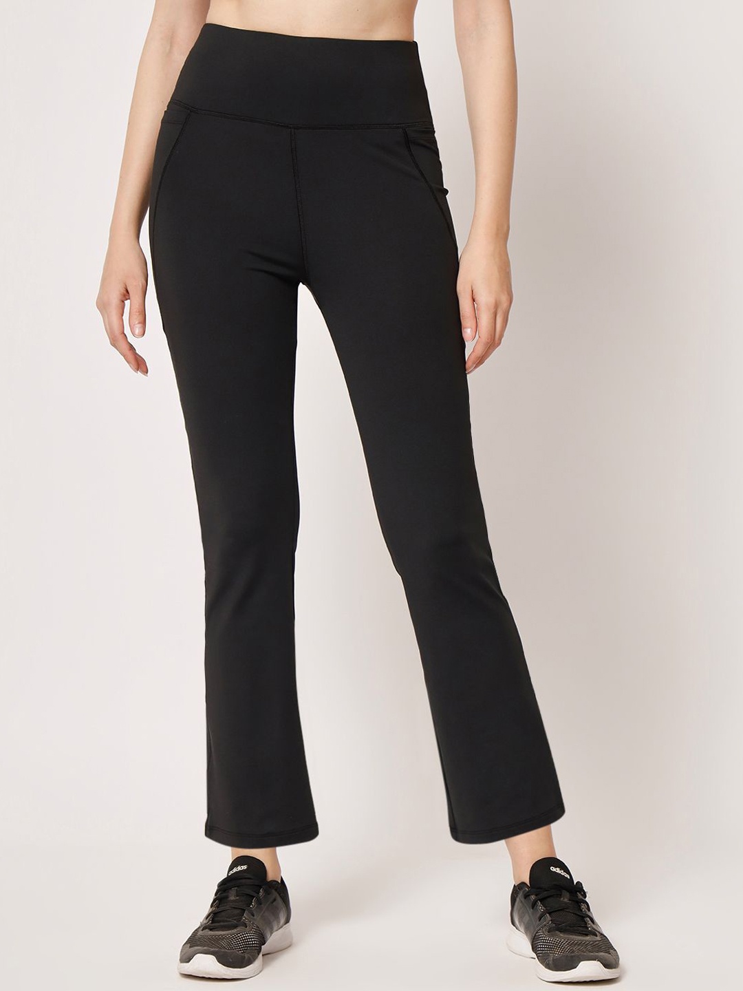 

PERFKT-U Women Mid Rise Gym Track Pants, Black