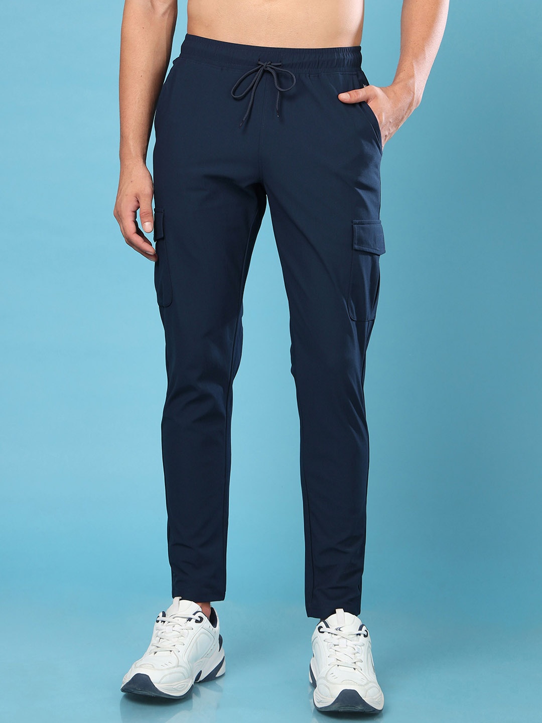 

Technosport Men Relaxed Slim Fit Wrinkle Free Joggers, Blue