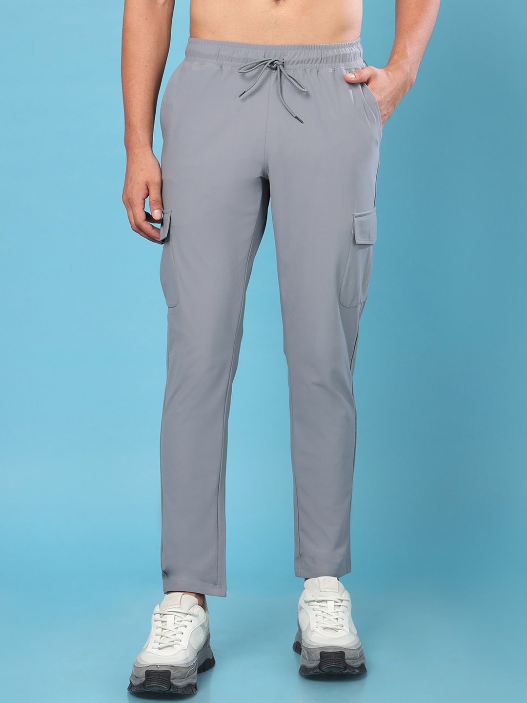 

Technosport Men Relaxed Slim Fit Wrinkle Free Cargos, Grey