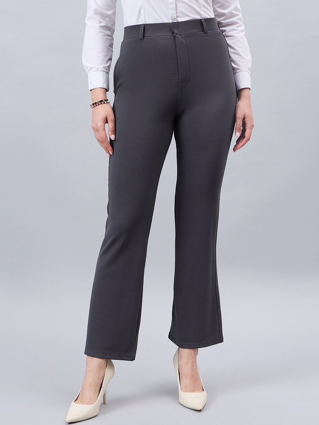 

Style Quotient Women Smart Flared Trouser, Grey