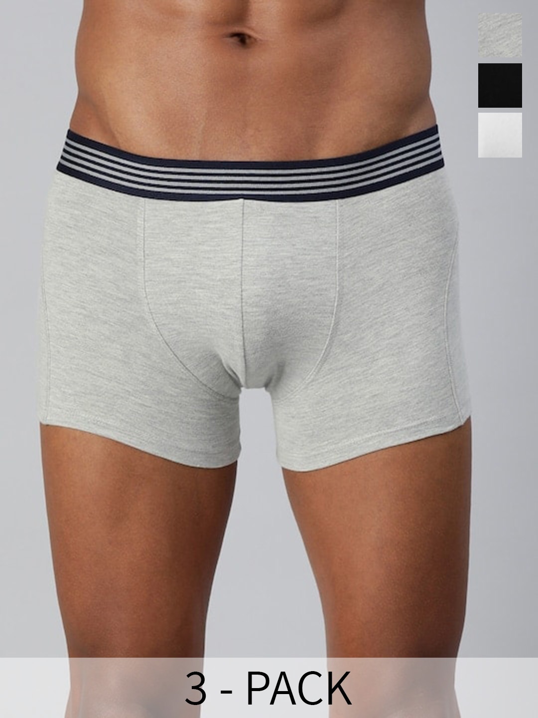 

Mast & Harbour Pack OF 3 Cotton Trunks- MHN-T-02-P3-BlkWG4P, Black
