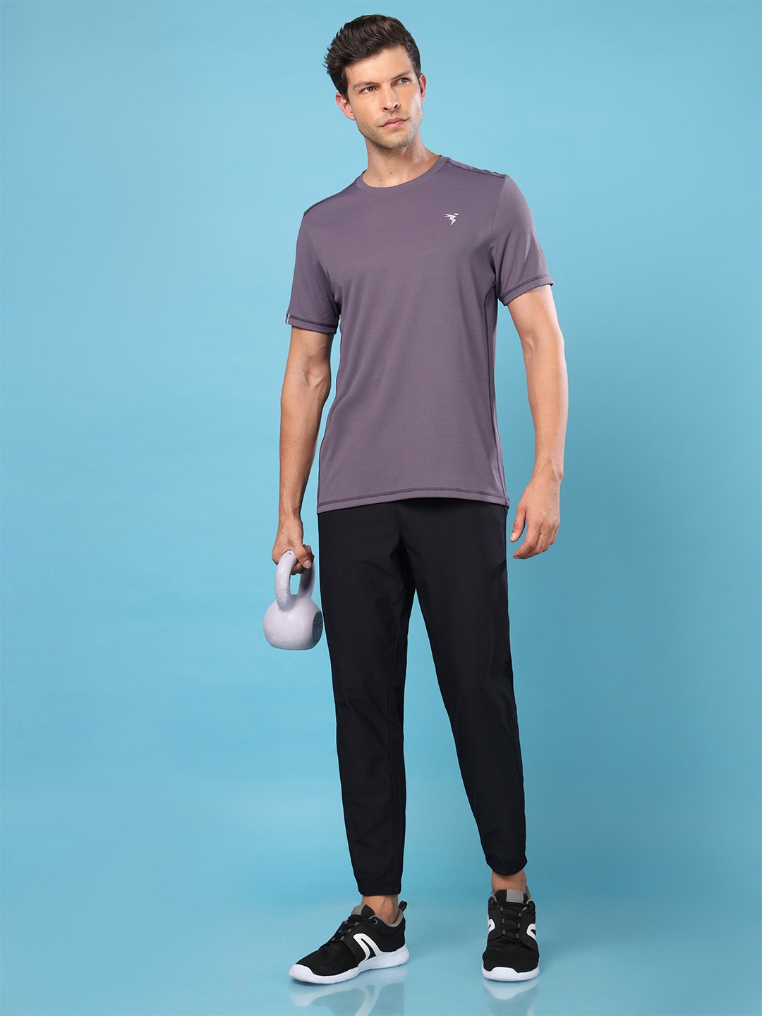 

Technosport Men Active Solid T-shirt, Purple