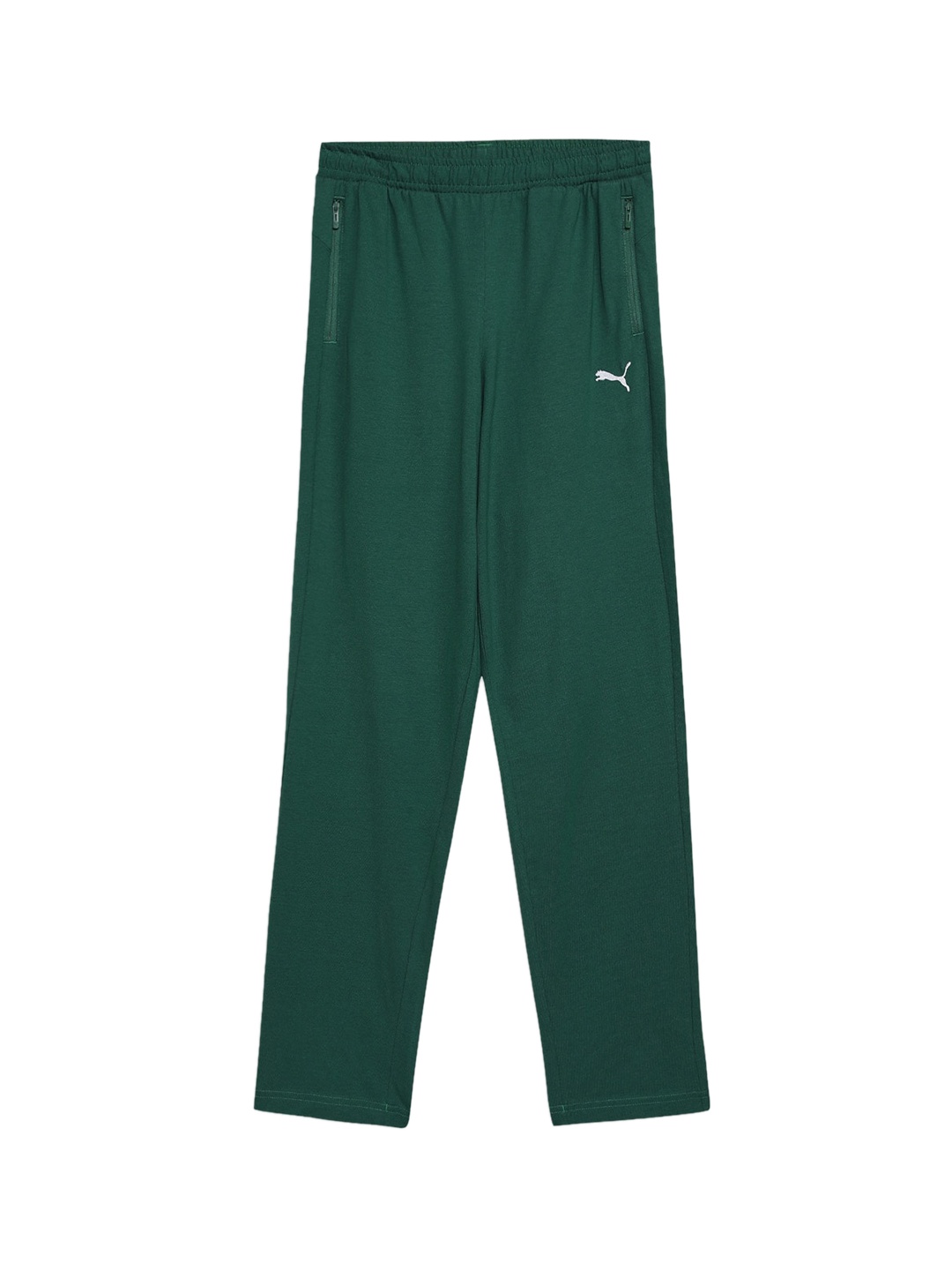 

Puma Boys Zippered Jersey Cotton Mid-Rise Track Pant, Green