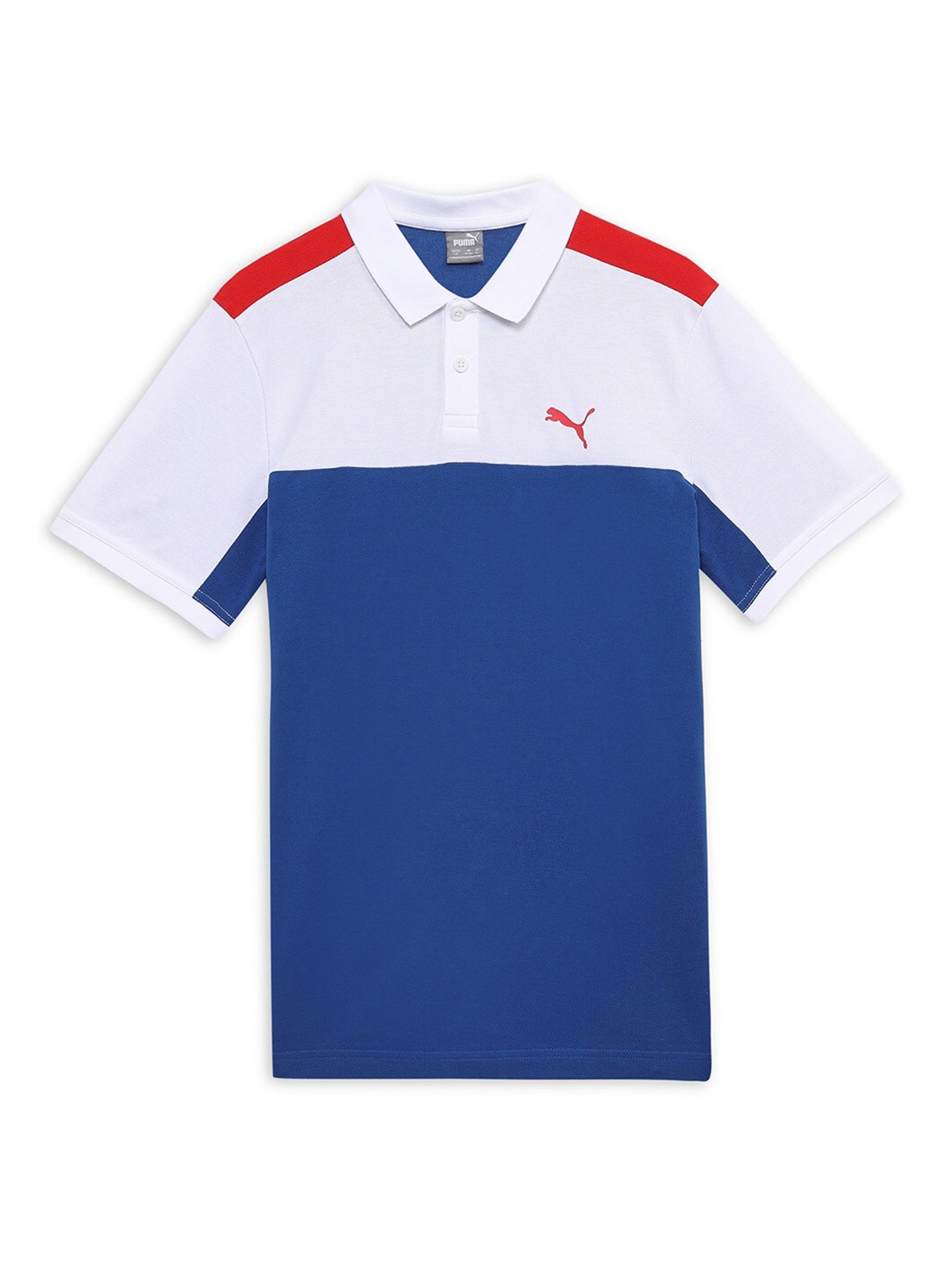Puma Boys Colourblocked Youth Polo Tshirts, Blue