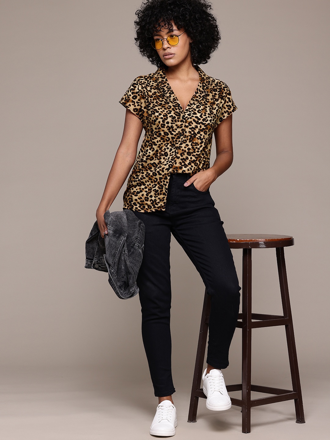 

Roadster Women Animal Opaque Printed Casual Shirt, Black