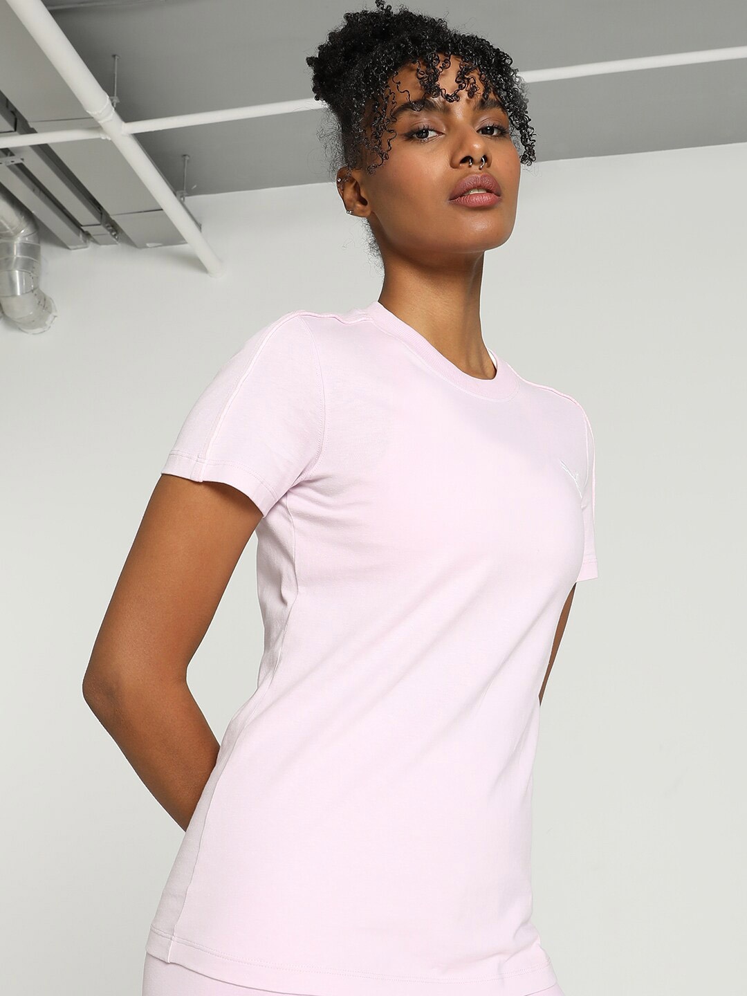 

Puma HER Womens Printed Cotton Round Neck Tshirt, Pink