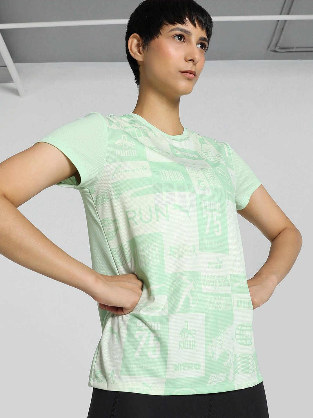 

Puma RUN FAVORITE Womens Dry Cell Running Tshirt, Green