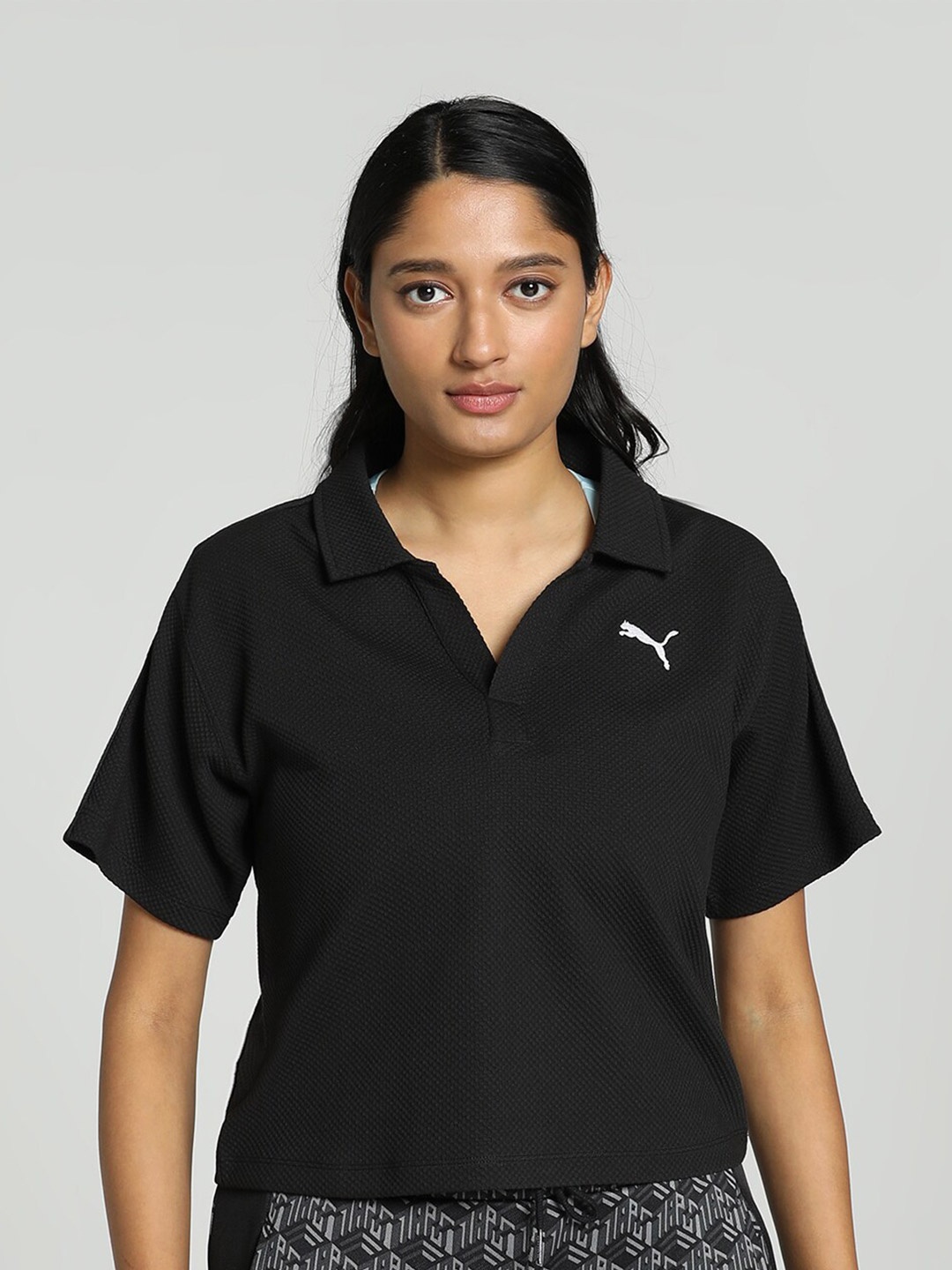 

Puma HER Women Relaxed Fit Polo Sport T-Shirt, Black