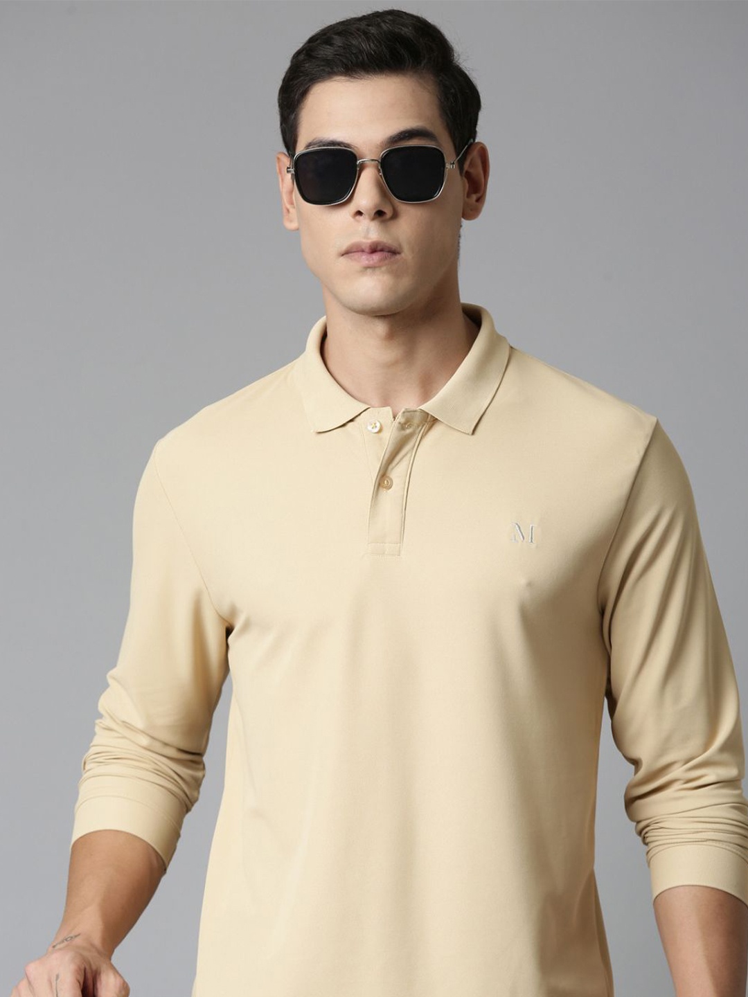 

MAXZONE Polo Collar Long Sleeves T-shirt, Mustard