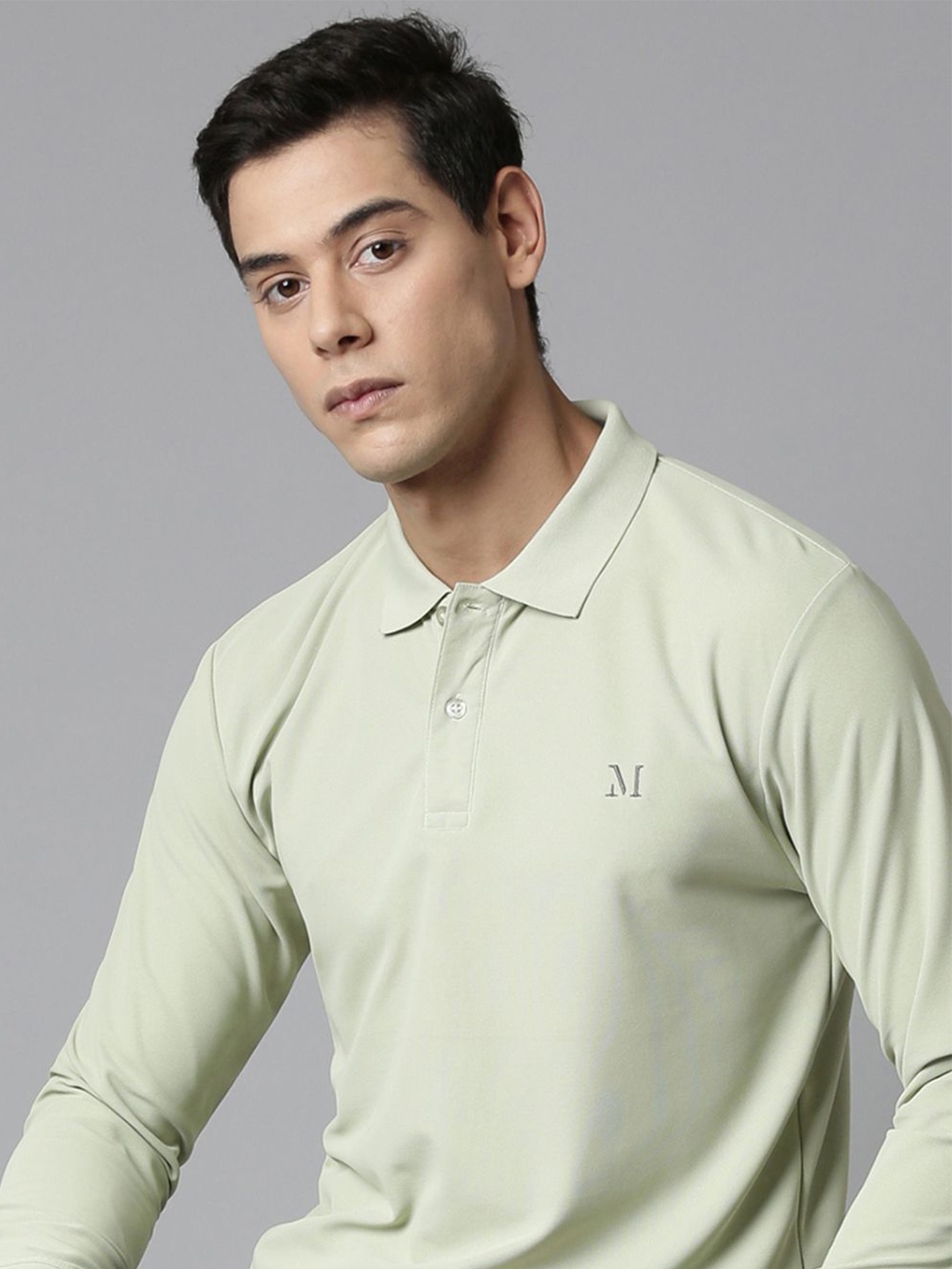 

MAXZONE Polo Collar Long Sleeves T-shirt, Green