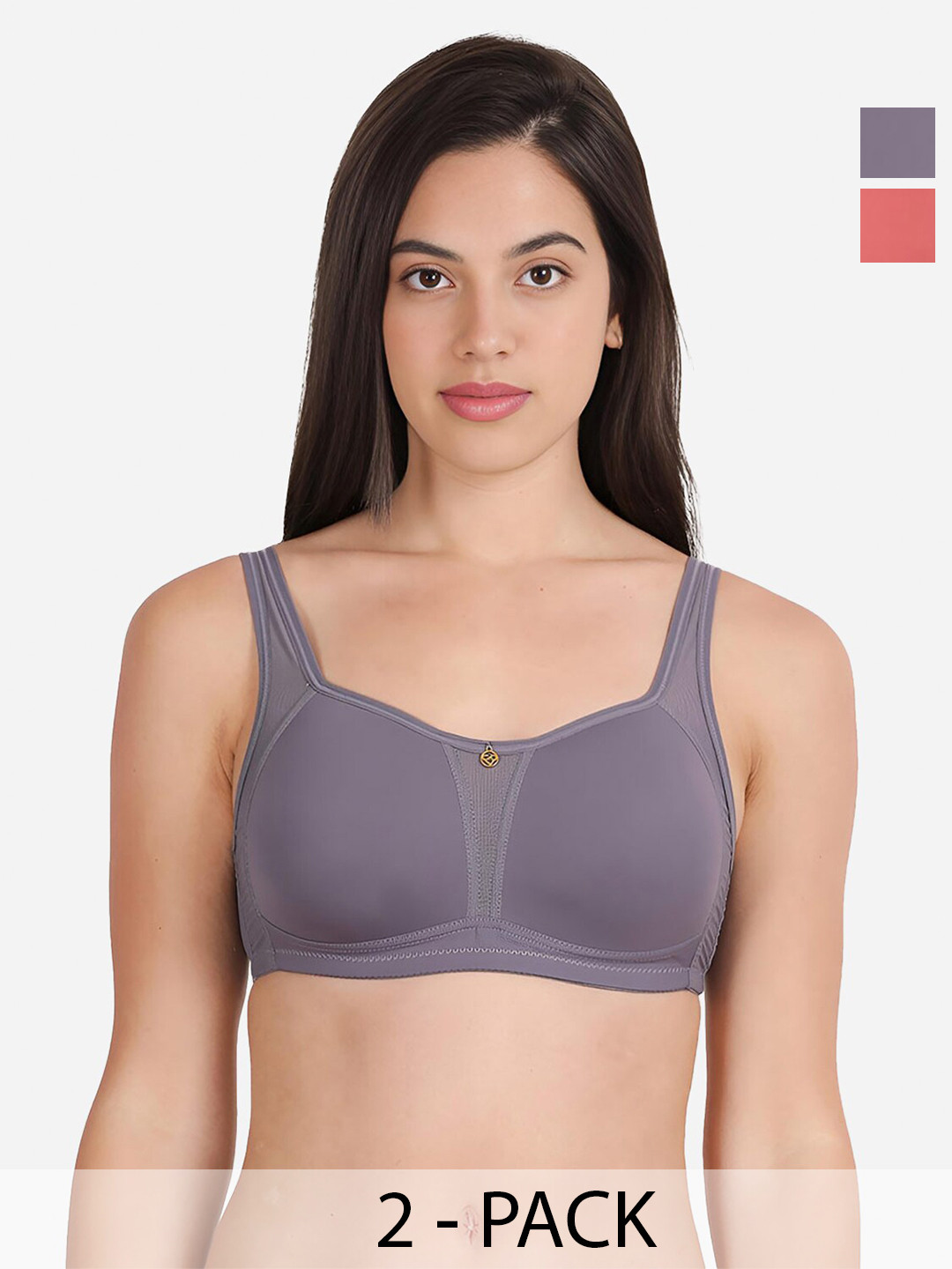 

shyaway Pack of 2 Women Solid Full Coverage Lightly Padded Bra, Pink