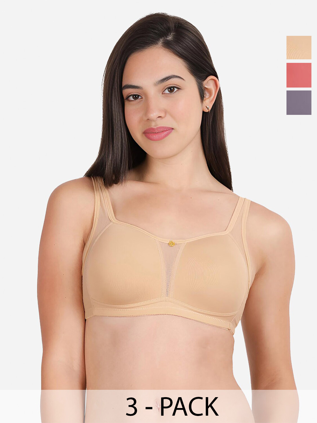 

shyaway Pack of 2 Women Solid Full Coverage Lightly Padded Bra, Orange