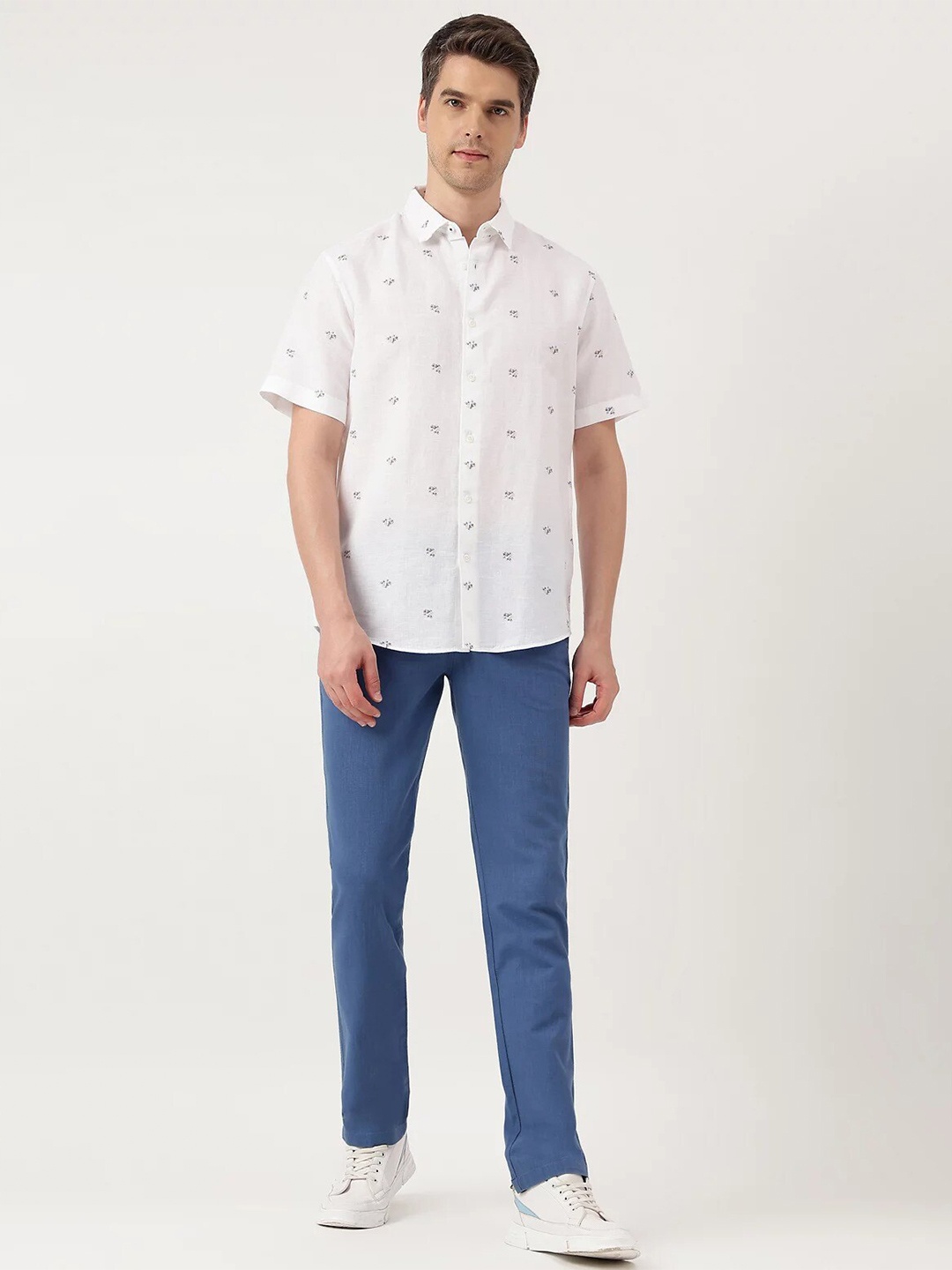 

Marks & Spencer Floral Printed Spread Collar Casual Shirt, White