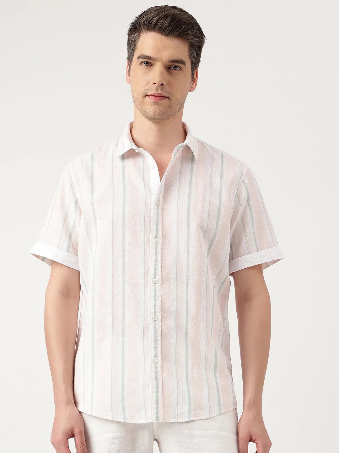 

Marks & Spencer Striped Casual Shirt, Pink