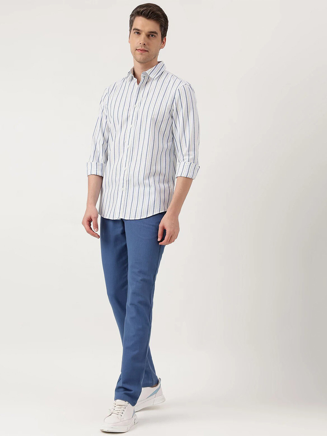 

Marks & Spencer Striped Pure Cotton Casual Shirt, White