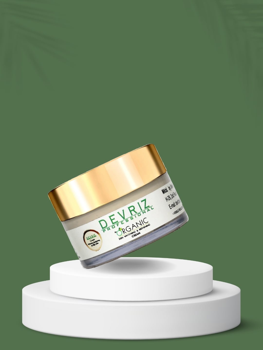 

Devriz Professional Organic Skin Whitening & Brightening Night Cream with Green Tea - 17 g, White