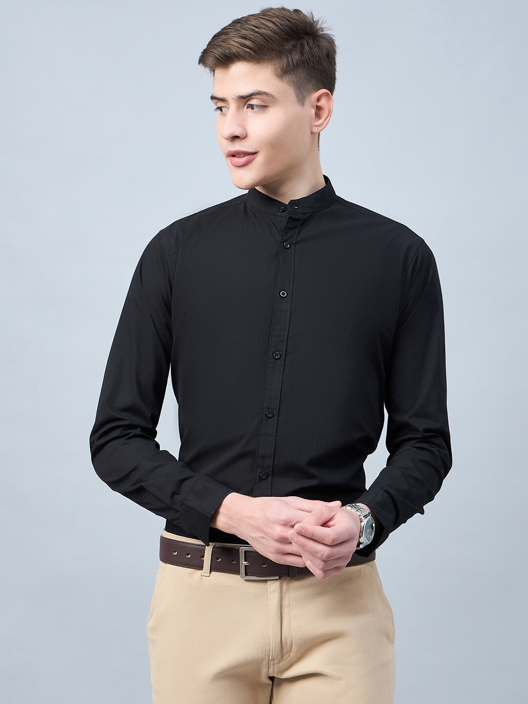 

Style Quotient Black Slim Fit Cotton Formal Shirt