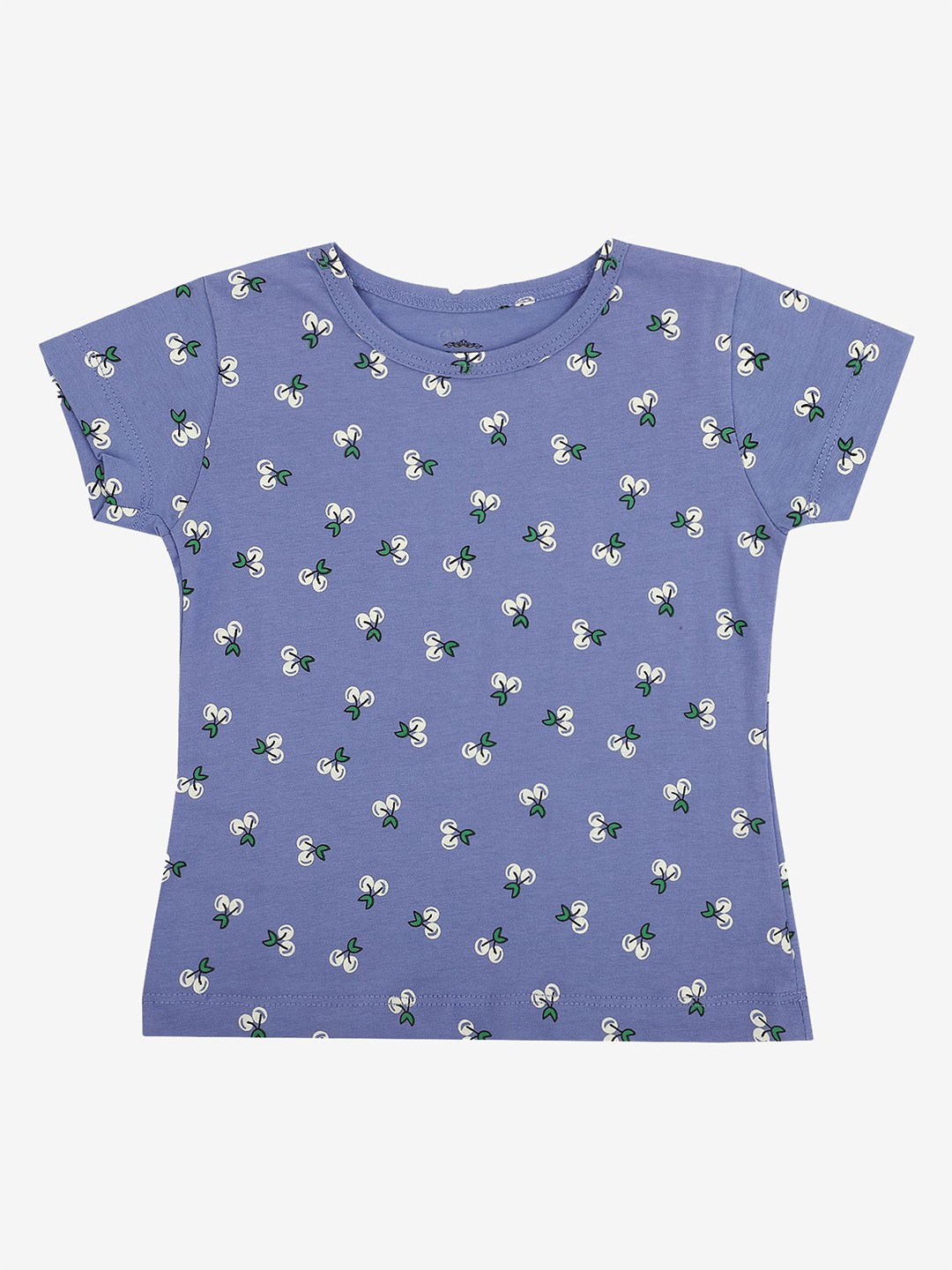 

DYCA Girls Conversational Printed Round Neck Half Sleeves Tshirt, Lavender