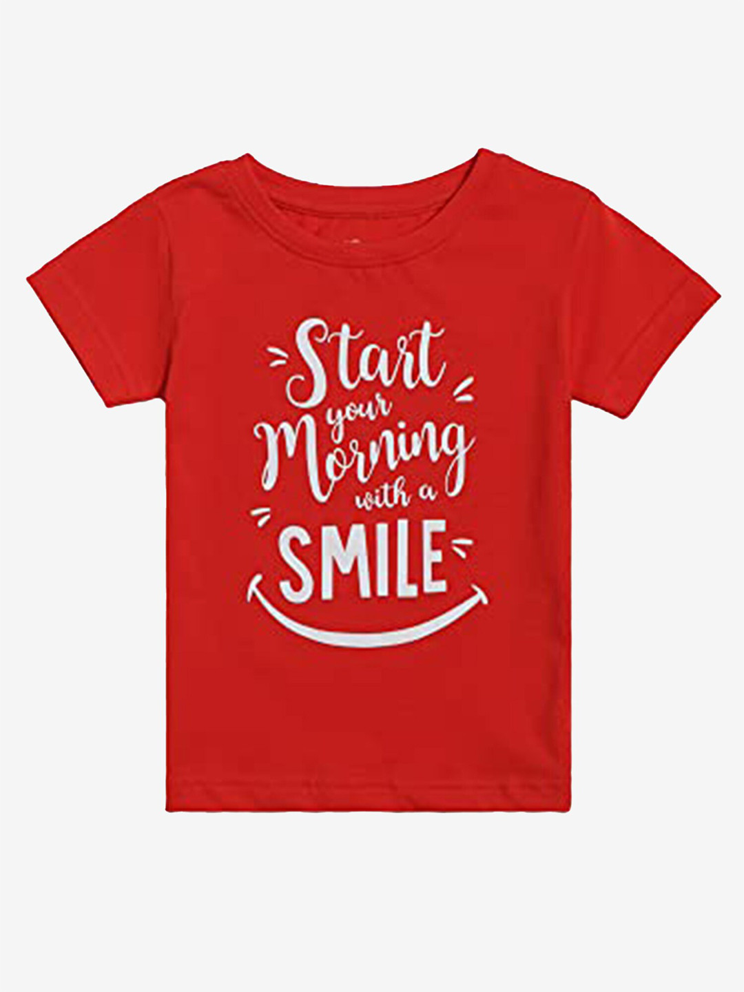 

DYCA Girls Typography Printed Round Neck Half Sleeves Tshirt, Red